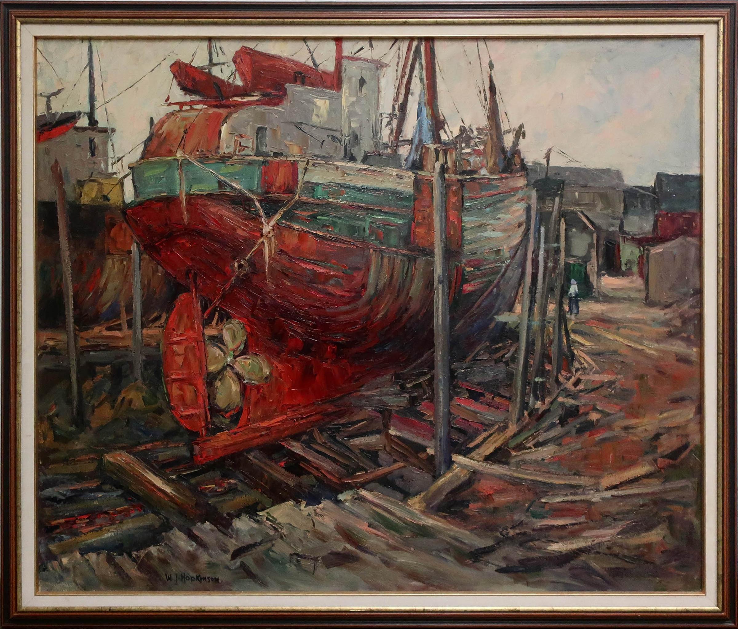 William John Hopkinson (1887-1970) - Untitled (The Boat Yard)