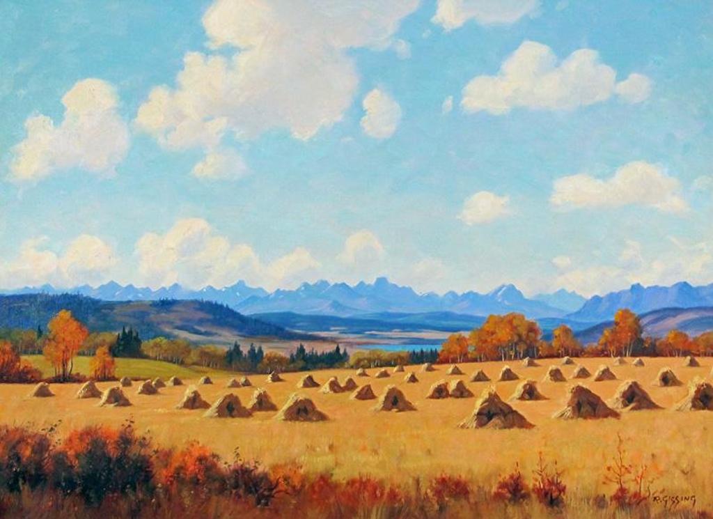 Roland Gissing (1895-1967) - Harvest Near Ghost Lake, Alta.; 1965