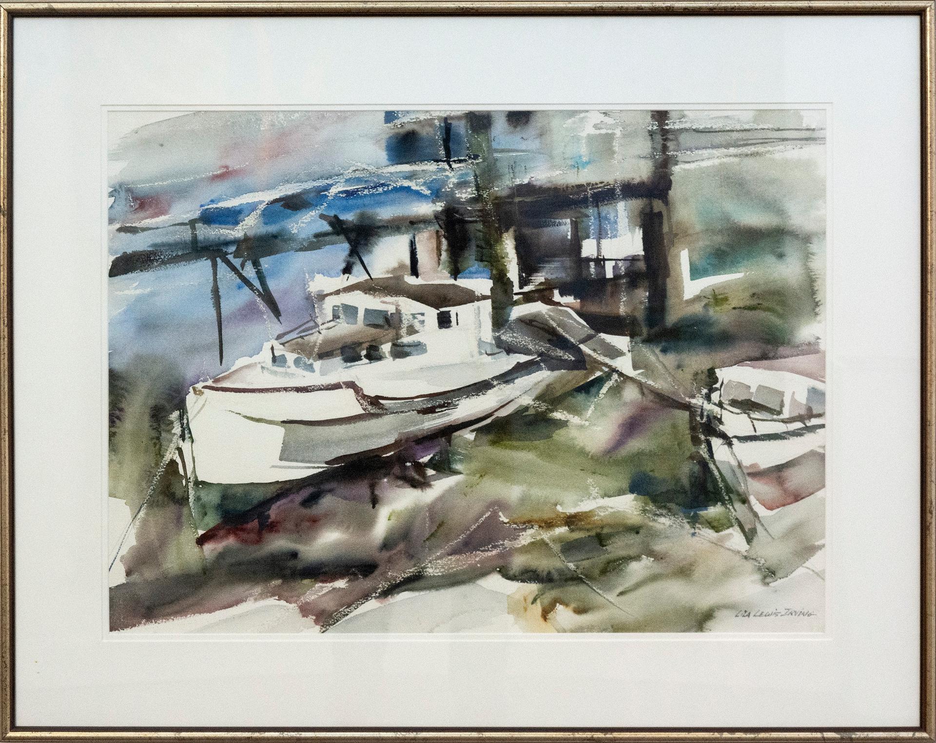 Lila Lewis Irving - Boats, Wharf North Head Grand Manon, c. 1980