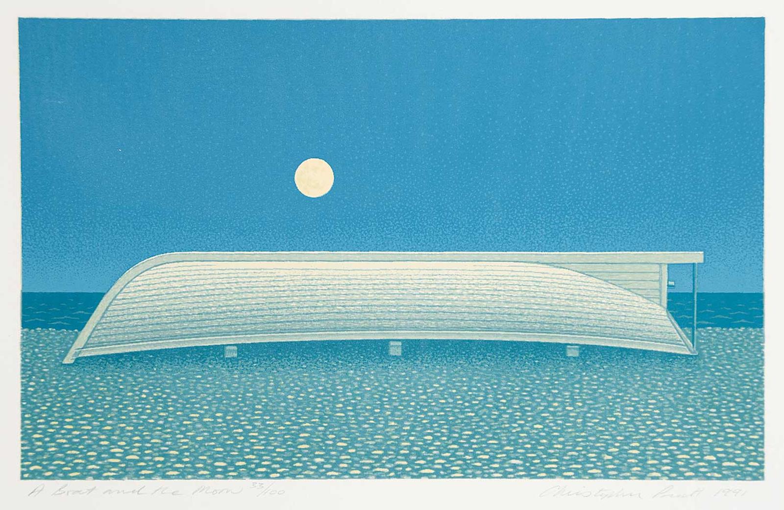 John Christopher Pratt (1935) - A Boat and the Moon  #33/100