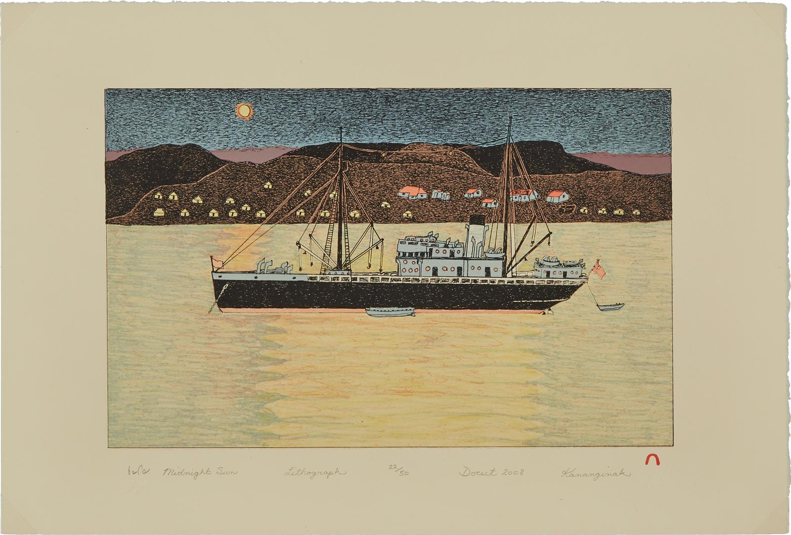 Kananginak Pootoogook (1935-2010) - Midnight Sun