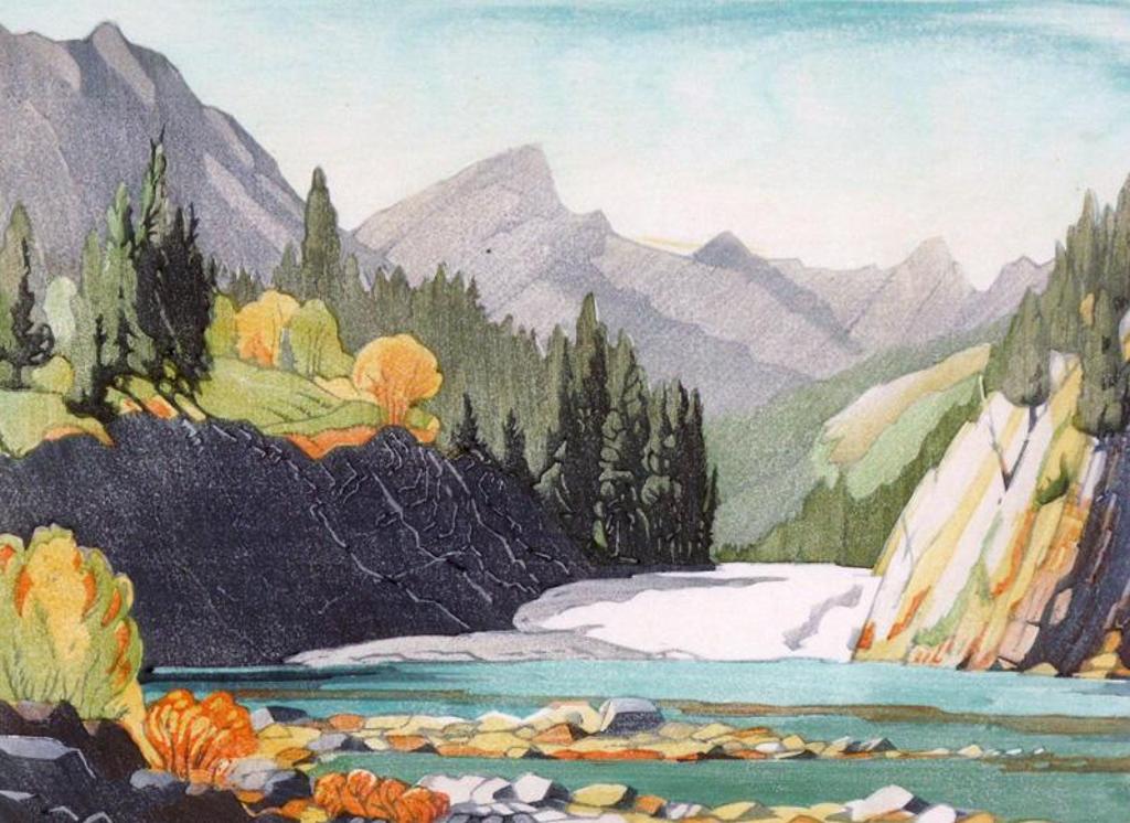 Margaret Dorothy Shelton (1915-1984) - Bow Falls, Banff; 1973