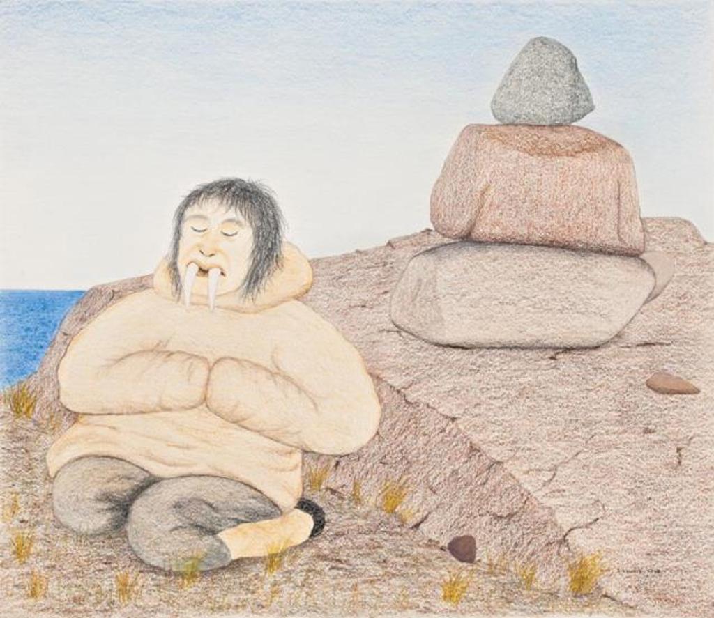 Nick Sikkuark (1943-2013) - Untitled (Shaman and Stone Figure)