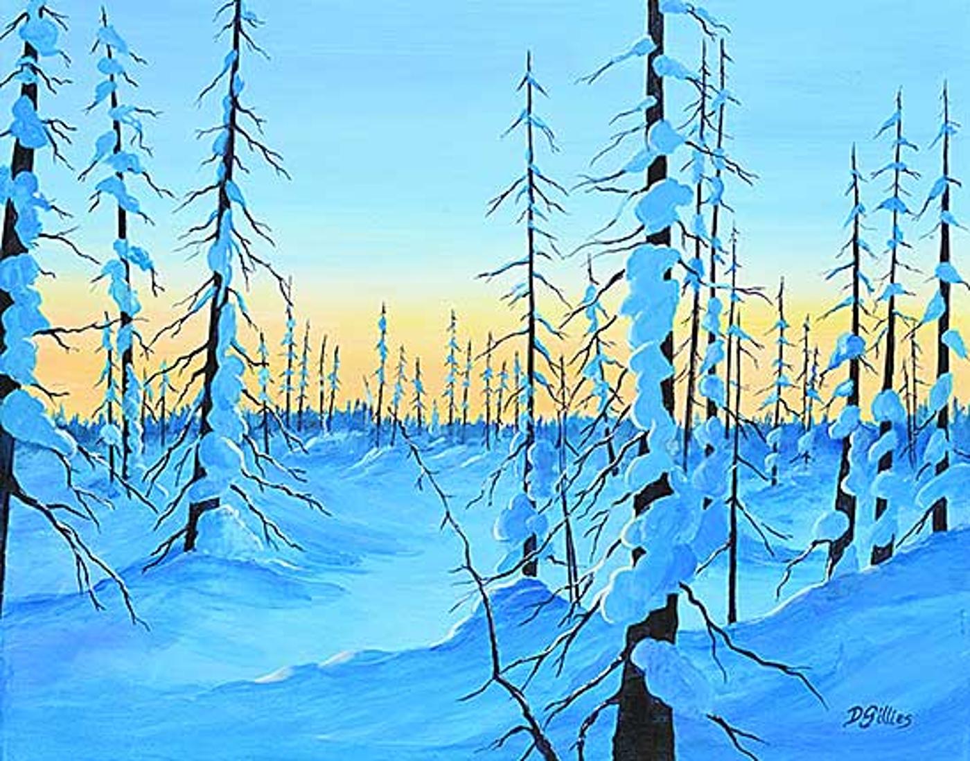 D. Gillies - Untitled - Winter Forest Sunset