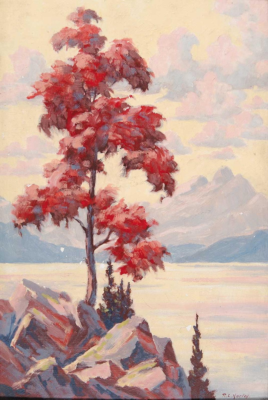 Reginald Llewellyn Harvey (1888-1963) - Untitled - Coastal Mountain in Autumn