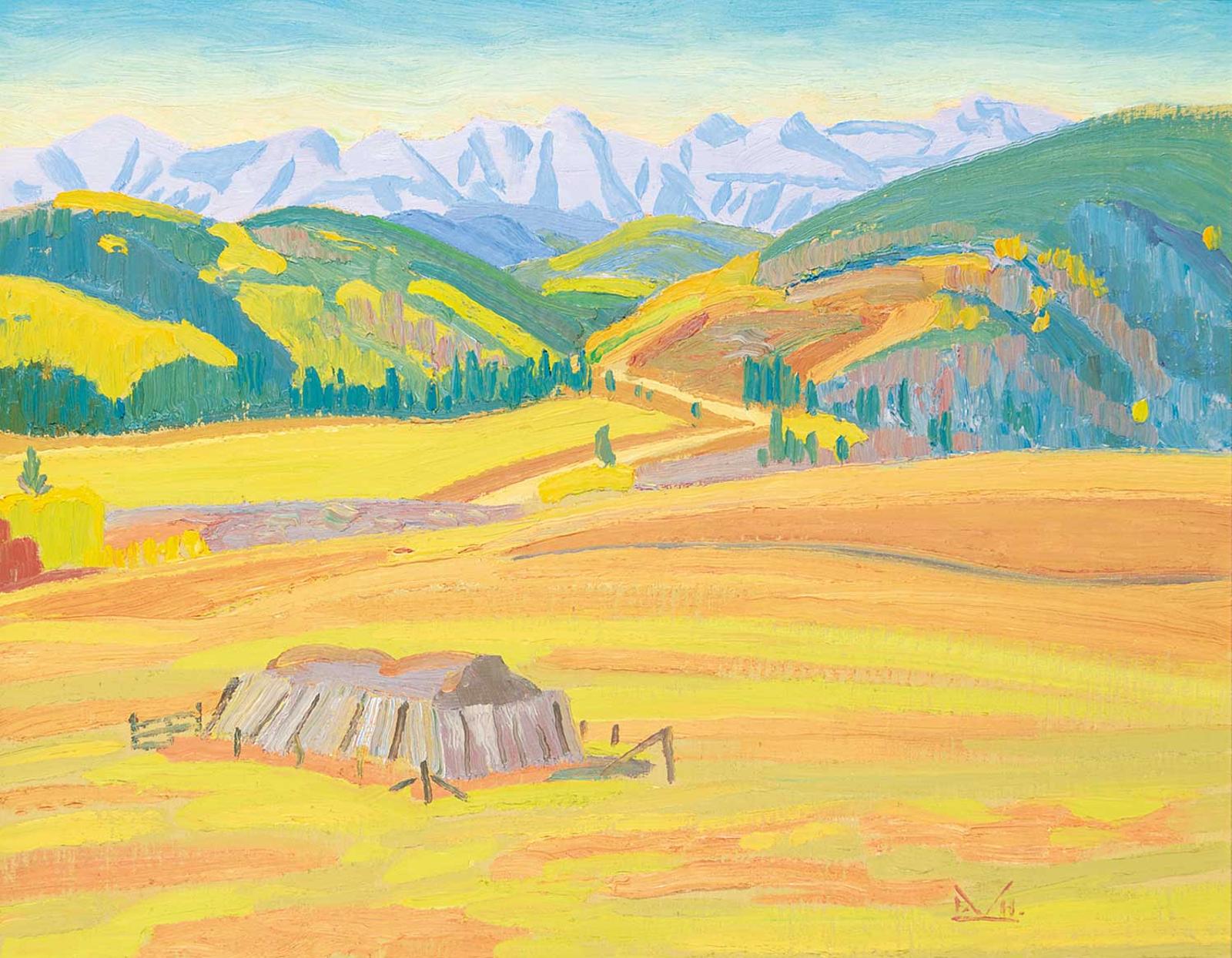 Illingworth Holey (Buck) Kerr (1905-1989) - West of Turner Valley Town, Stack Protected from Elk
