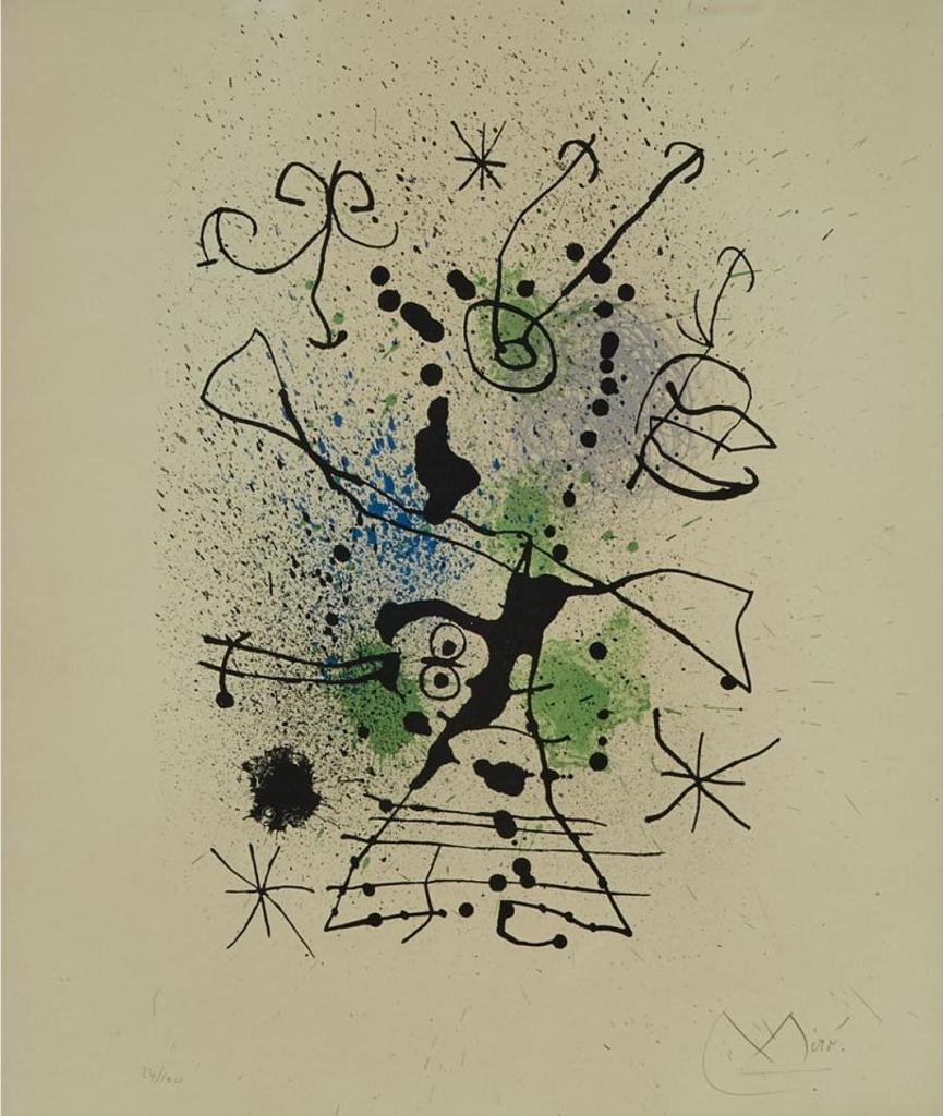 Joan Miró (1893-1983) - La Chasseresse, 1965 [mourlot, 390]