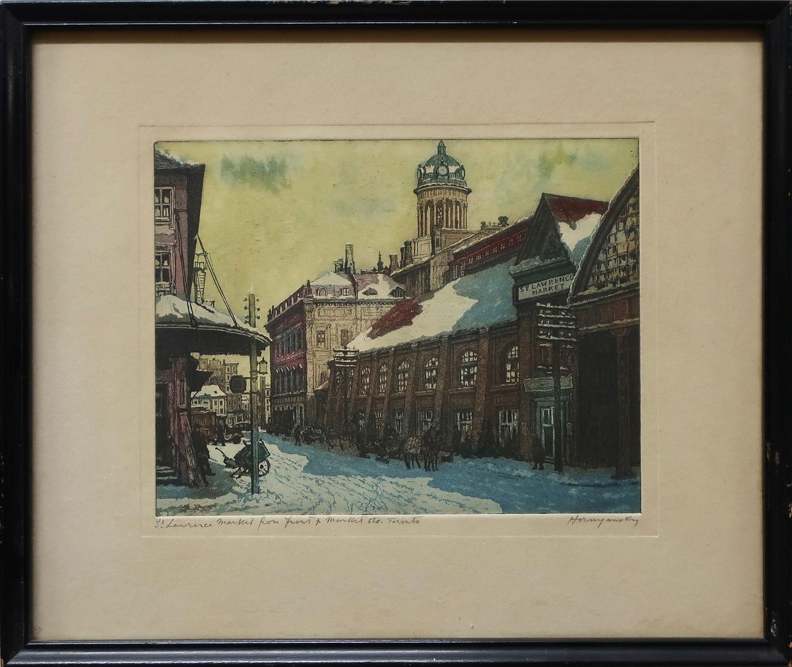 Nicholas Hornyansky (1896-1965) - St Lawrence Market From Front & Market Sts., Toronto