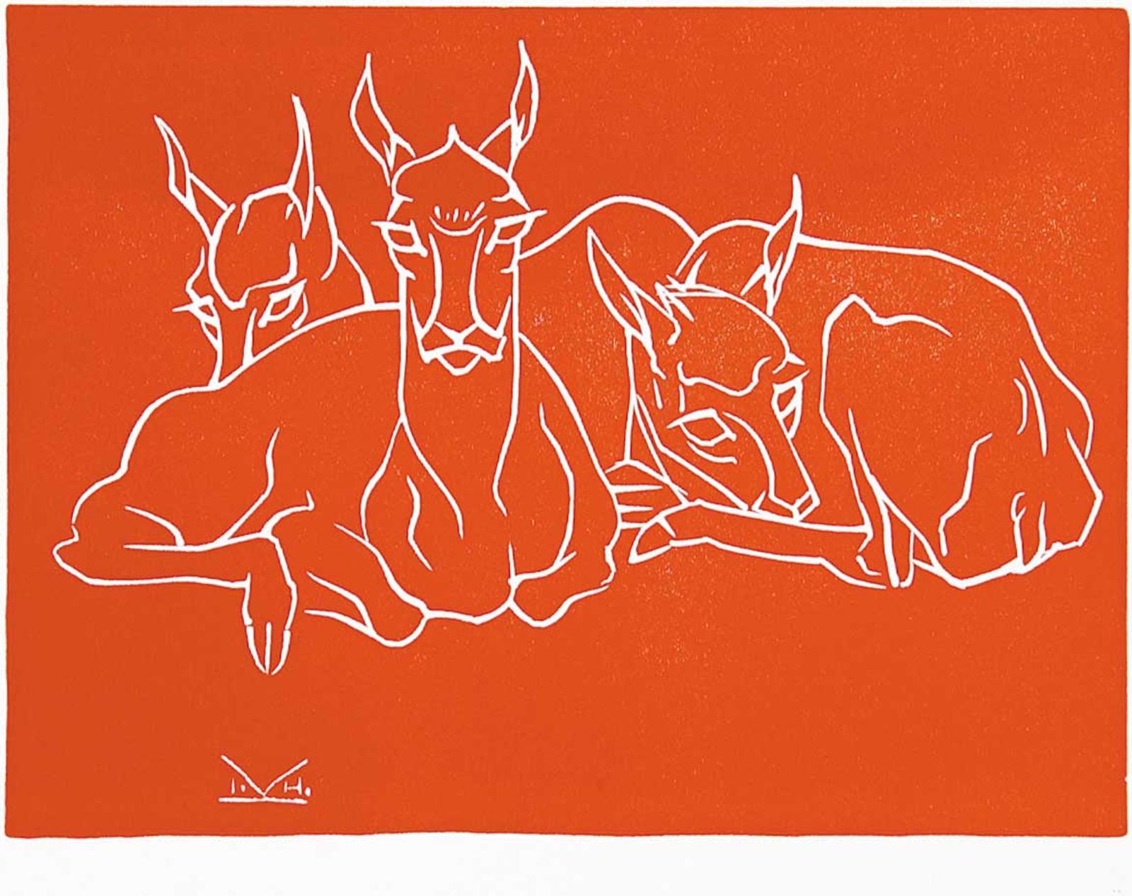 Illingworth Holey (Buck) Kerr (1905-1989) - Untitled - Resting Deer