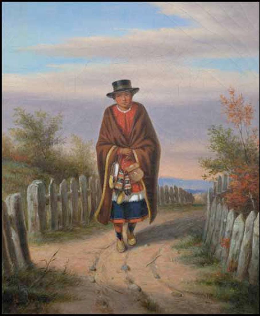 Cornelius David Krieghoff (1815-1872) - Indian Moccasin Seller