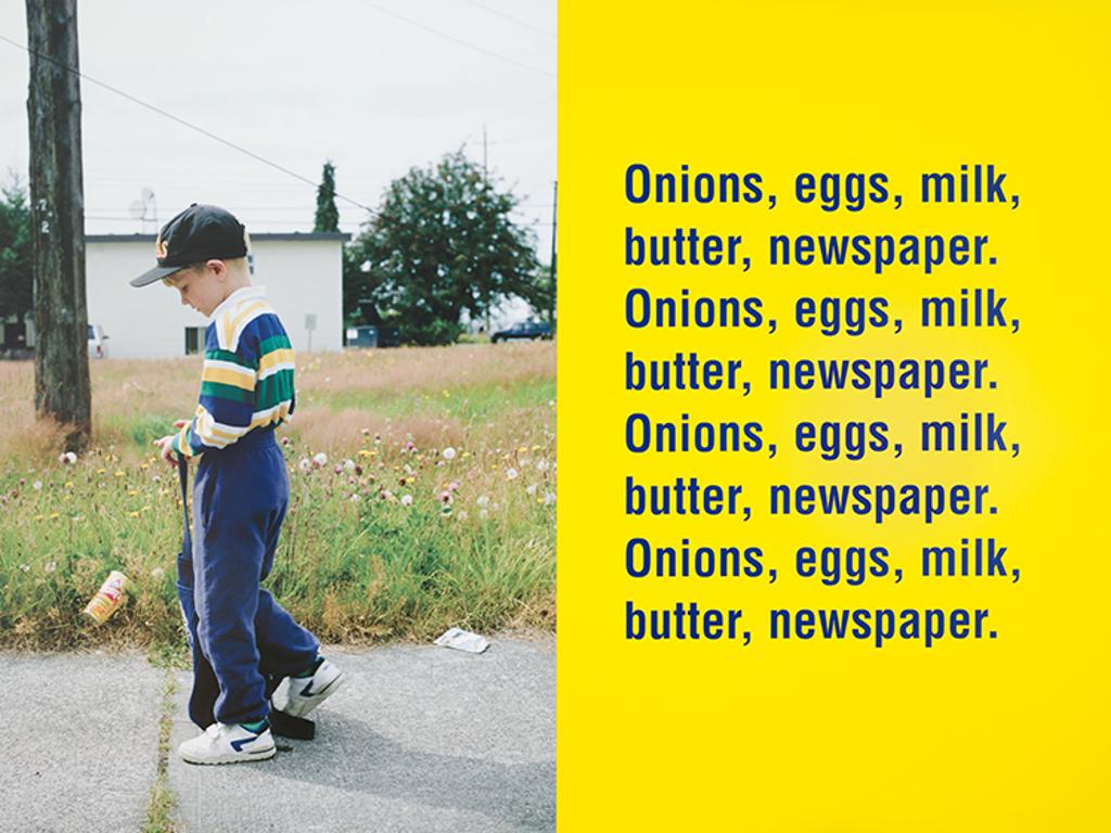 Ken Lum (1956) - Onions, eggs, milk, butter, newspaper