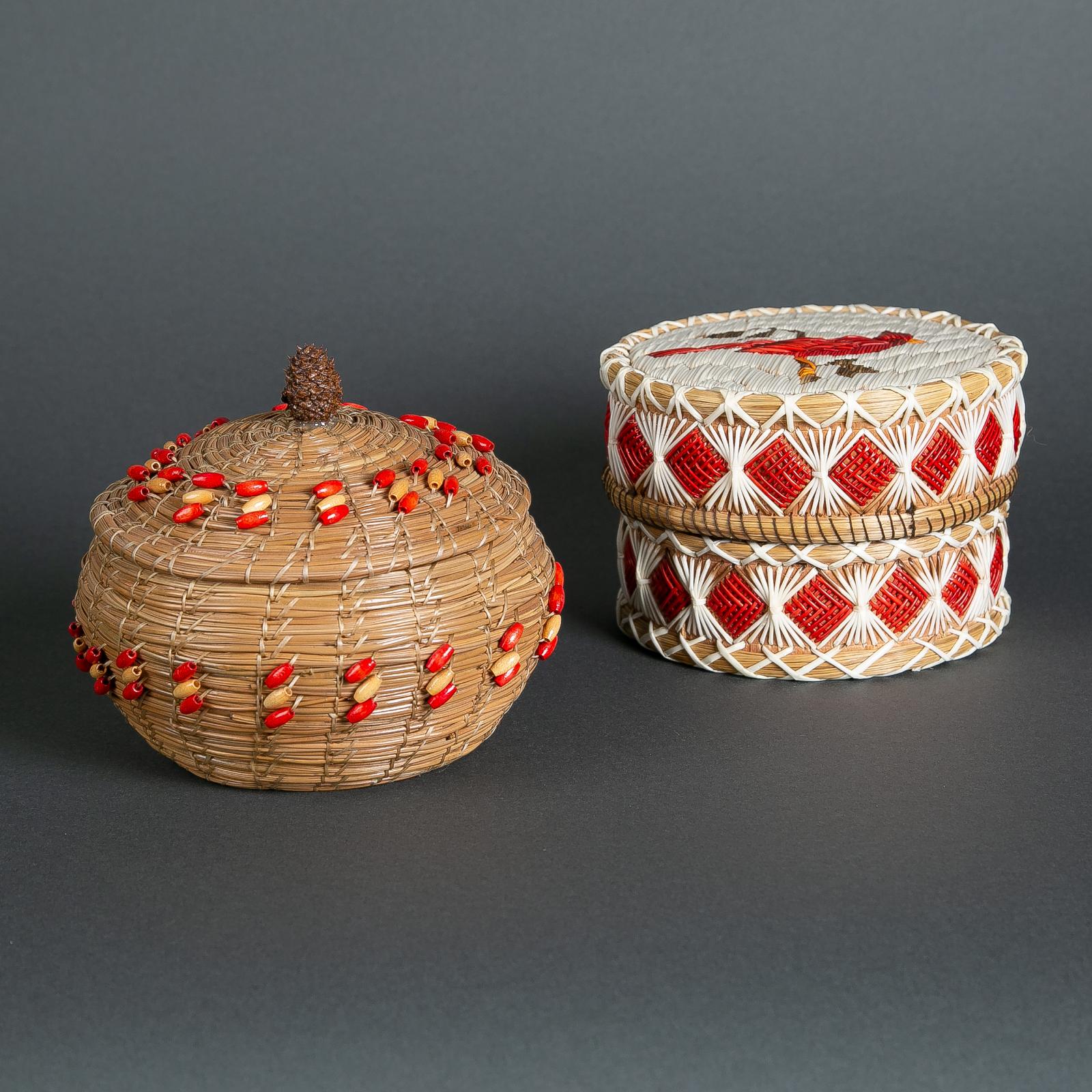Mary Thomas - Two Woven Lidded Baskets