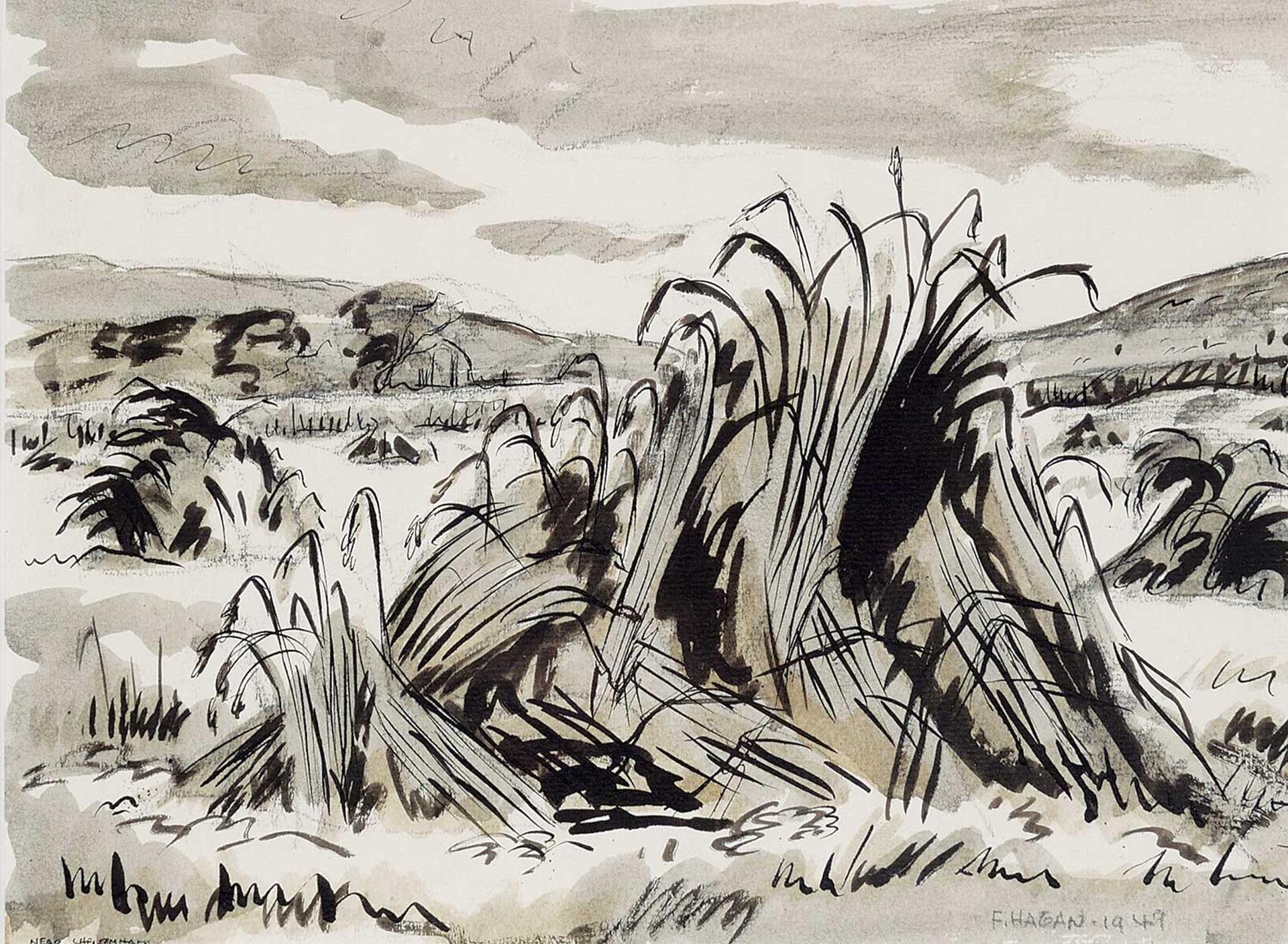 Robert Frederick Hagan (1918-2003) - Sheaves in the Field, Walking Trip Note