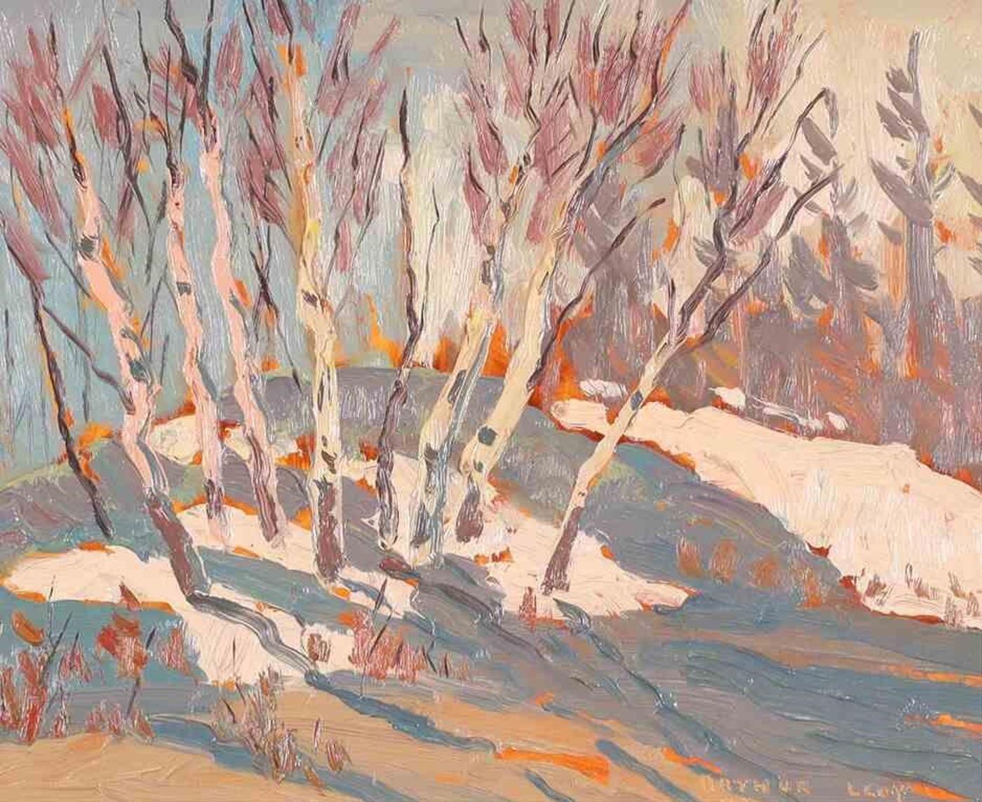 Arthur George Lloy (1929-1986) - Birch On Frozen Lake Shore (Williams Lake); 1983