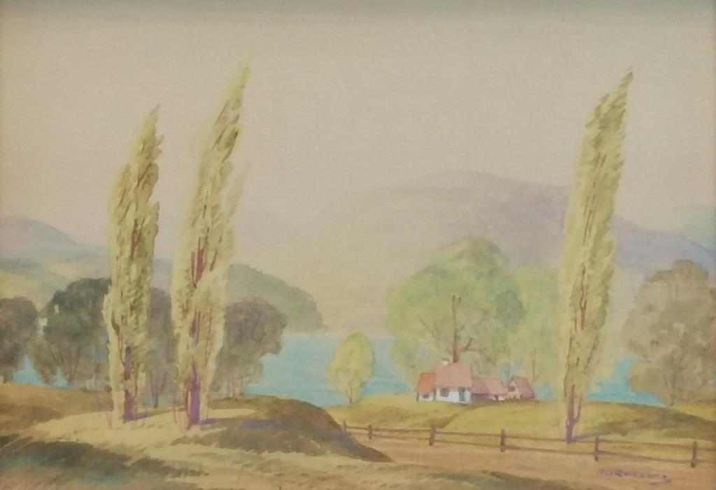 Graham Norble Norwell (1901-1967) - Summer Lakeside Cottage