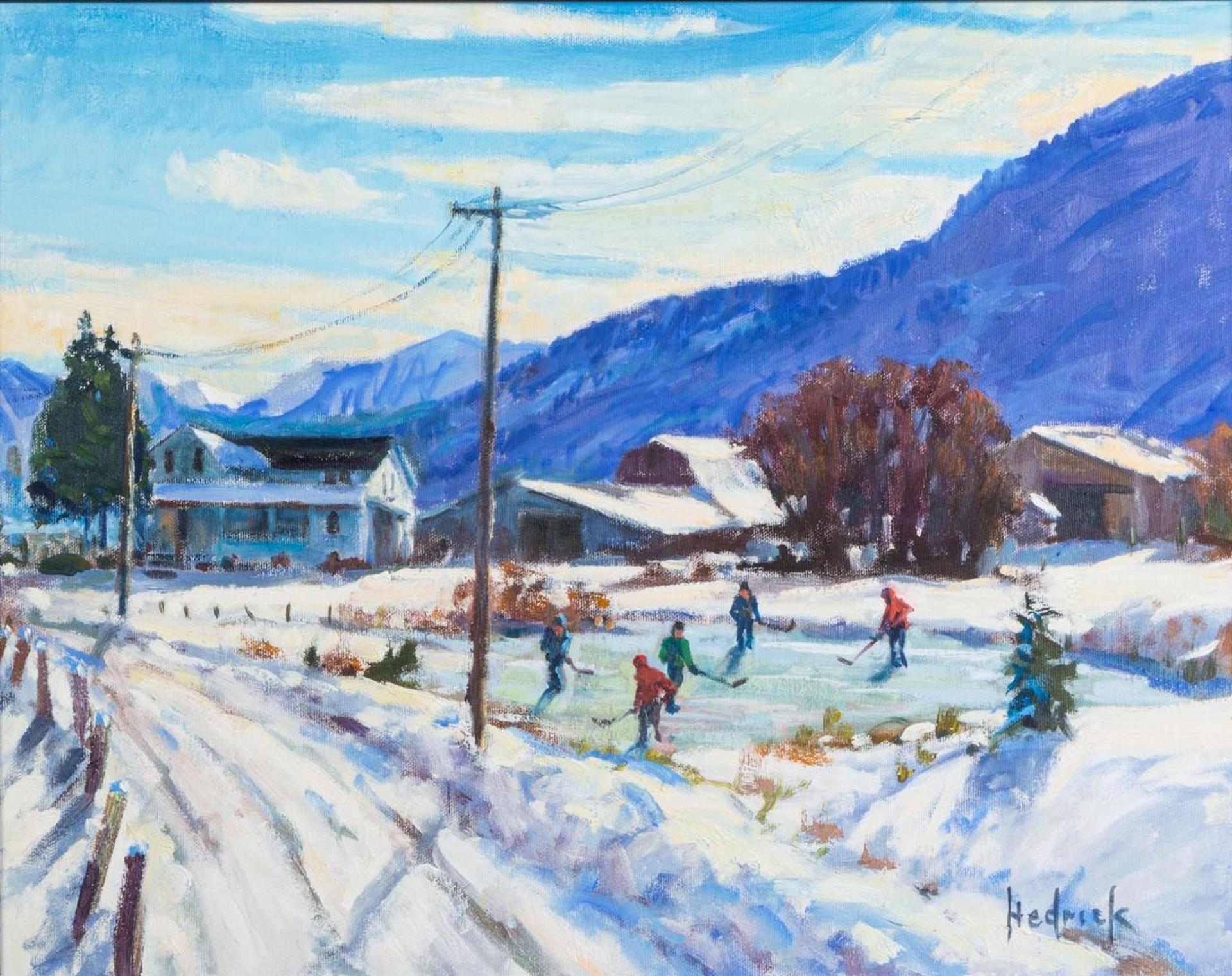 Ron Hedrick (1942) - Playing Hockey on the Pond