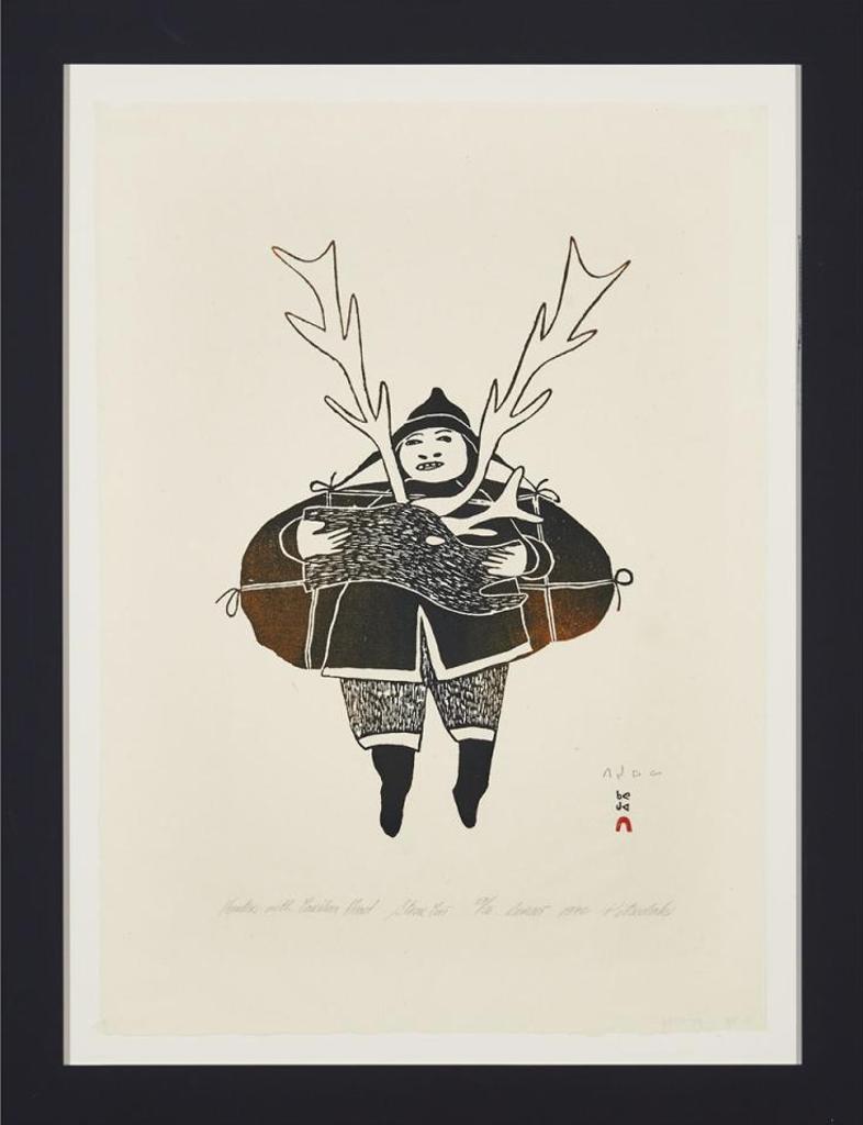 Pitseolak Ashoona (1904-1983) - Hunter With Caribou Head