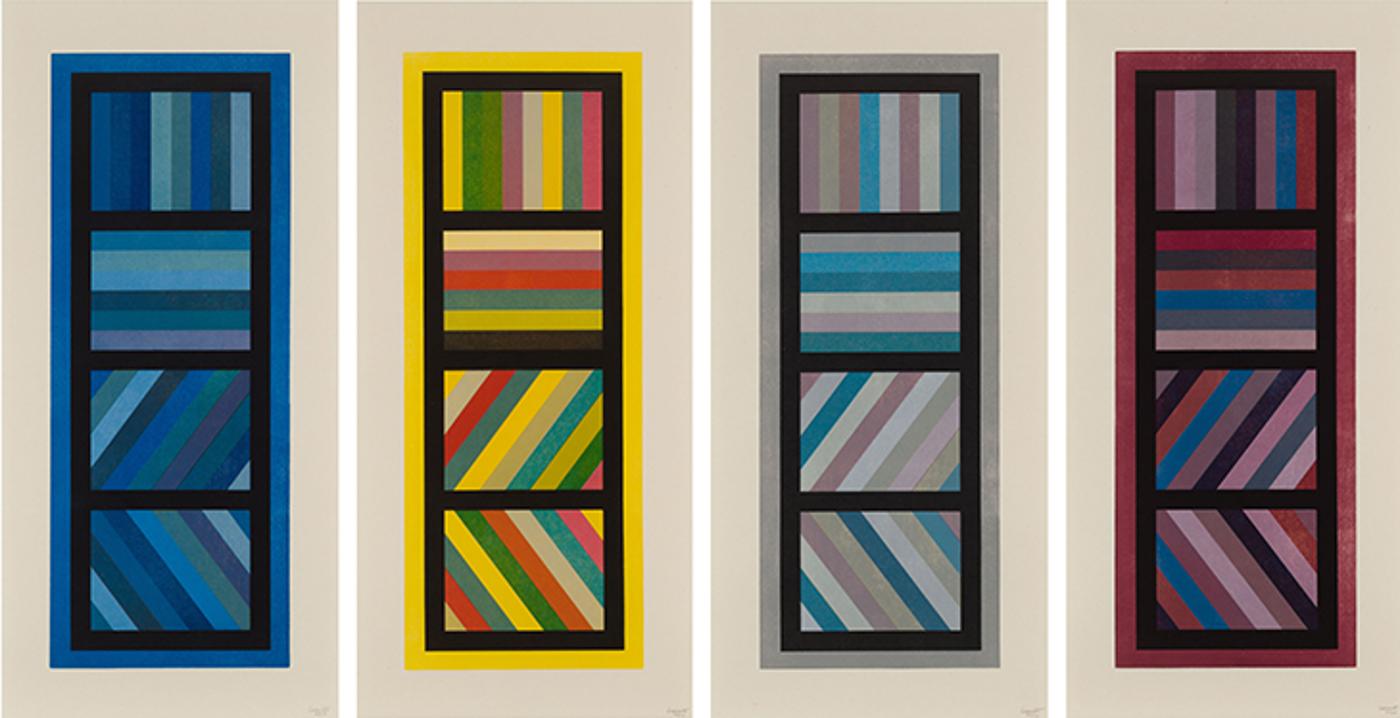 Sol Lewitt (1928-2007) - Bands of Color in Four Directions (Vertical)