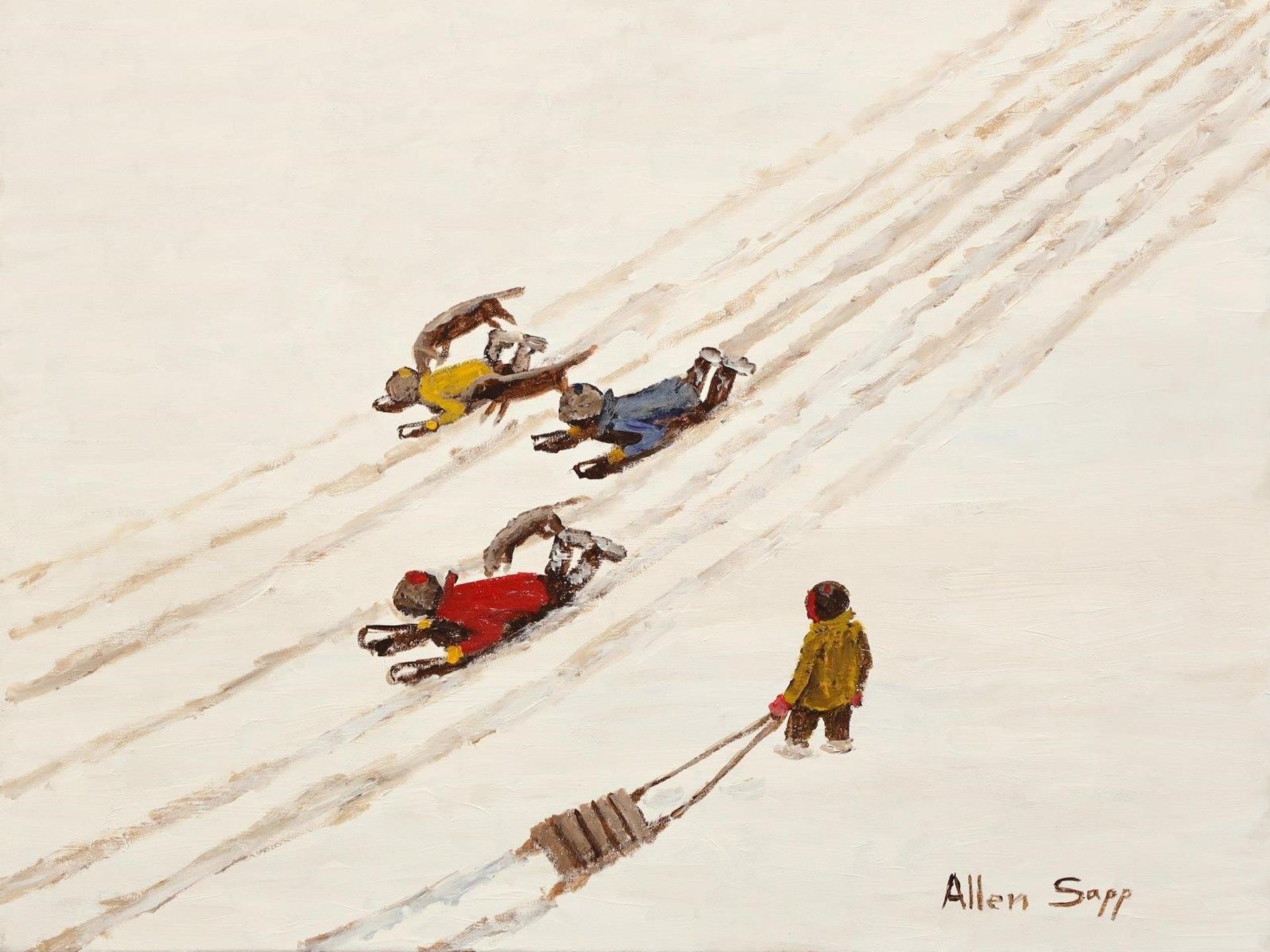 Allen Fredrick Sapp (1929-2015) - Kids Having Lots Of Fun Sliding