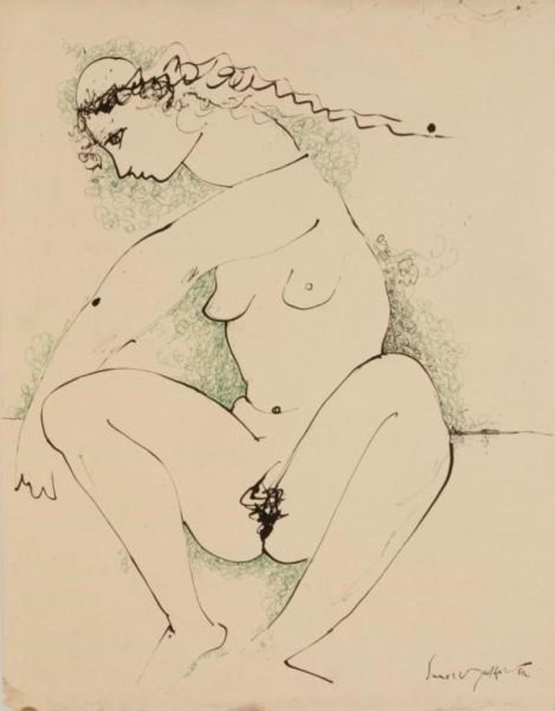 Sunil Madhav Sen (1910-1979) - Seated Nude