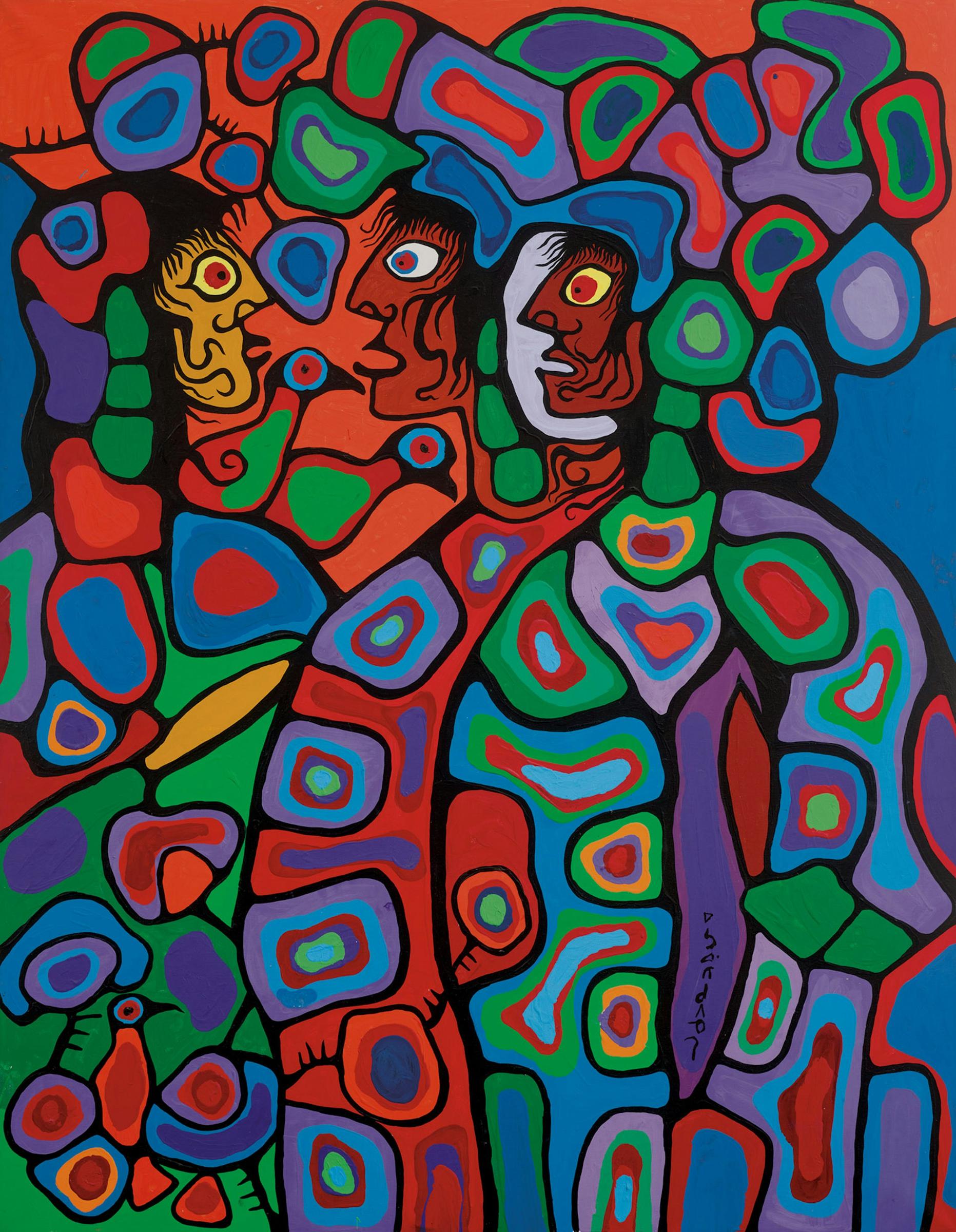 Norval H. Morrisseau (1931-2007) - Conversation with Our White Brother, 1980