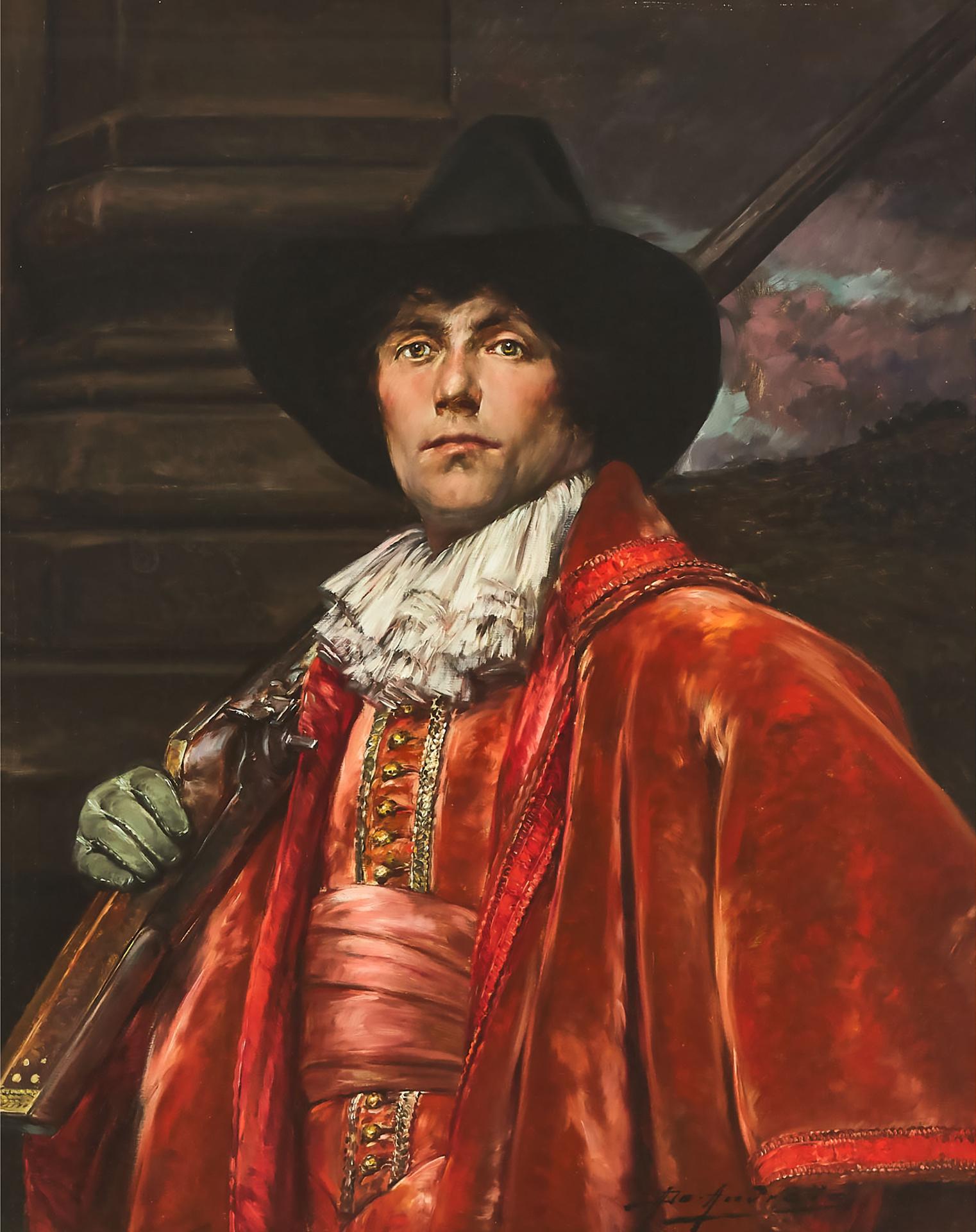 Alex de Andreis (1880-1929) - Portrait Of A Cavalier