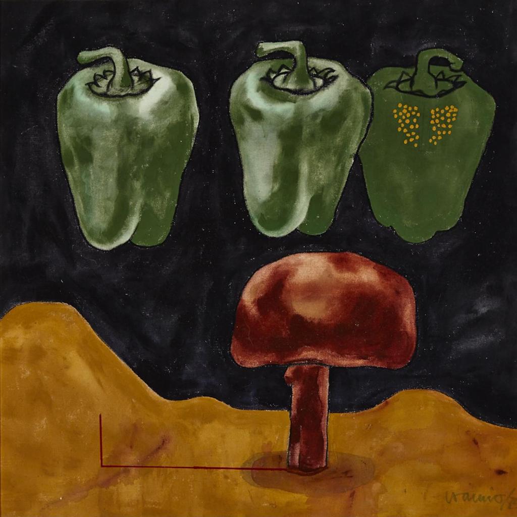 Carol Wainio (1955) - Untitled (Peppers And Mushroom)