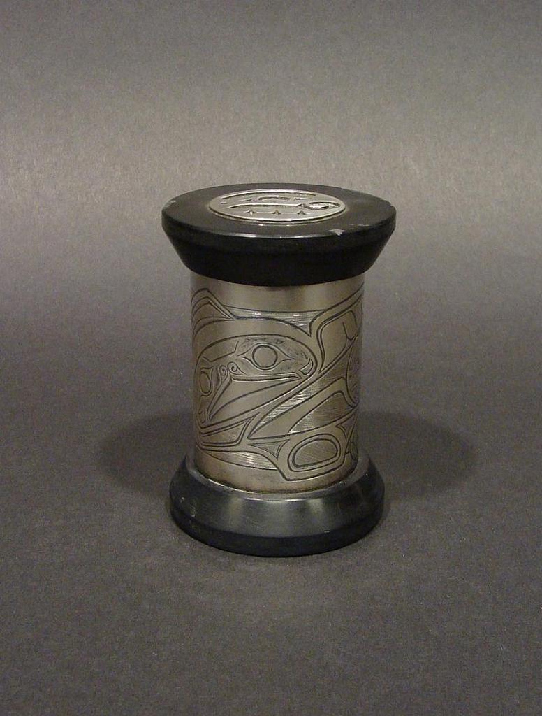 Wayne Wilson - a carved silver and argillite box