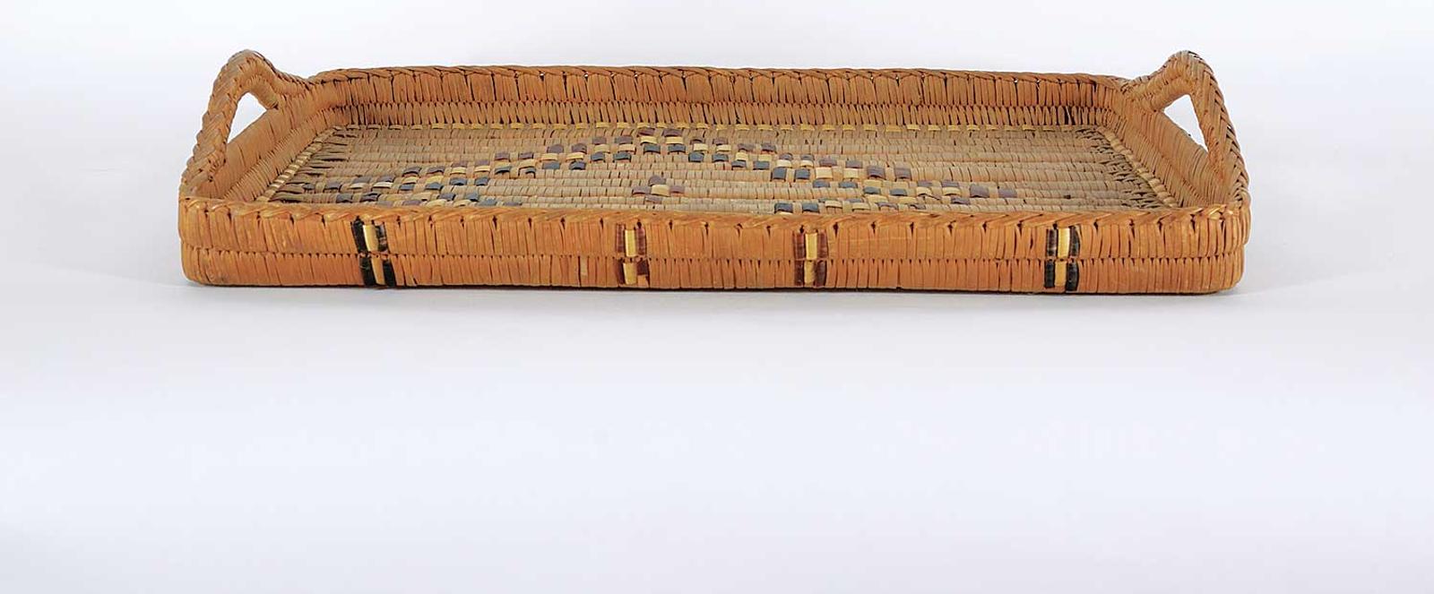 Northwest Coast First Nations School - Interior Salish Woven Tray with Handles