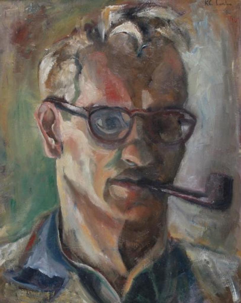 Kenneth C. Loveless (1919-1954) - Portrait Of A Man With A Pipe