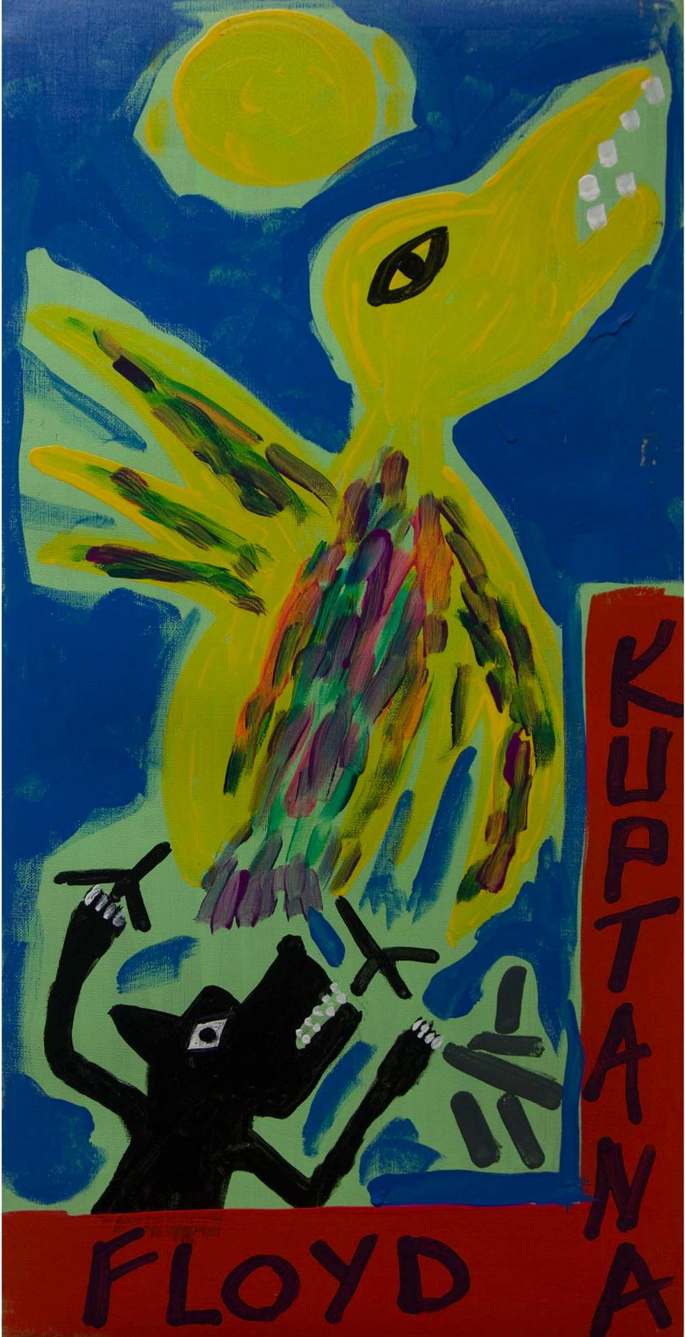 Floyd Kuptana (1964-2021) - Untitled (Yellow Bird/Black Wolf)
