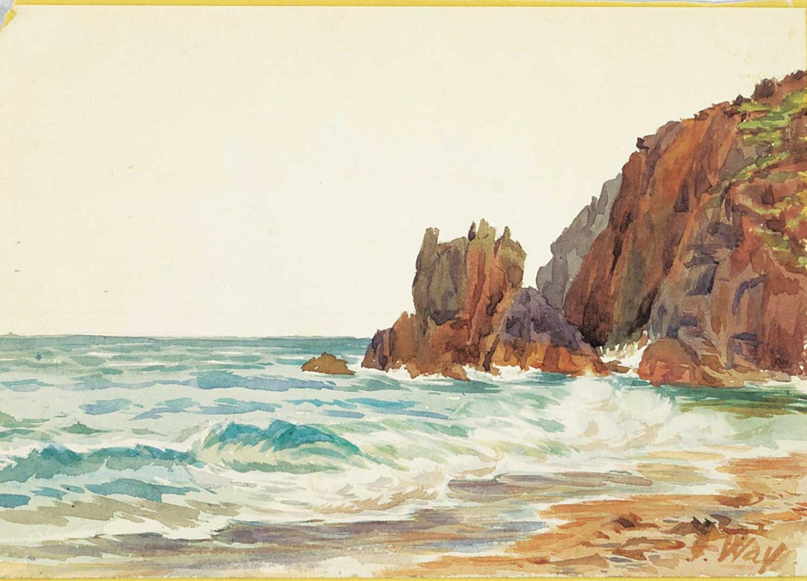 Charles Jones (C. J.) Way (1834-1919) - Untitled - Cliff Side