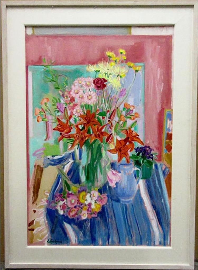 Louise Cass Conrad - Still Life (Mixed Bouquet In A Glass Vase)