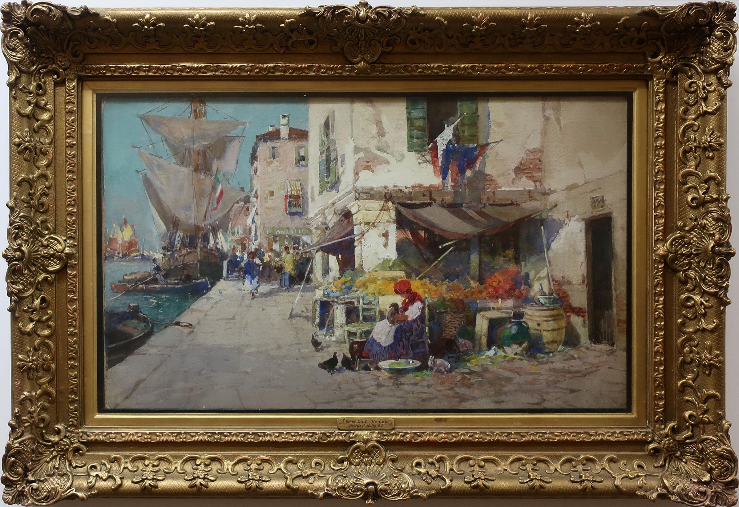 George Charles Haite - Flower Stall - Venice