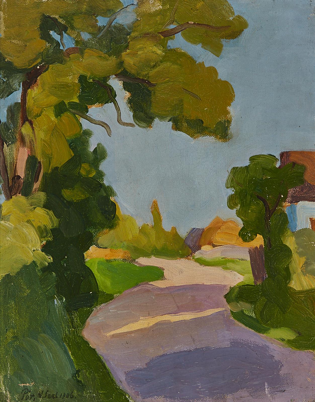 Bertalan Pór (1889-1964) - Road To Village Houses, N. Saal, 1906