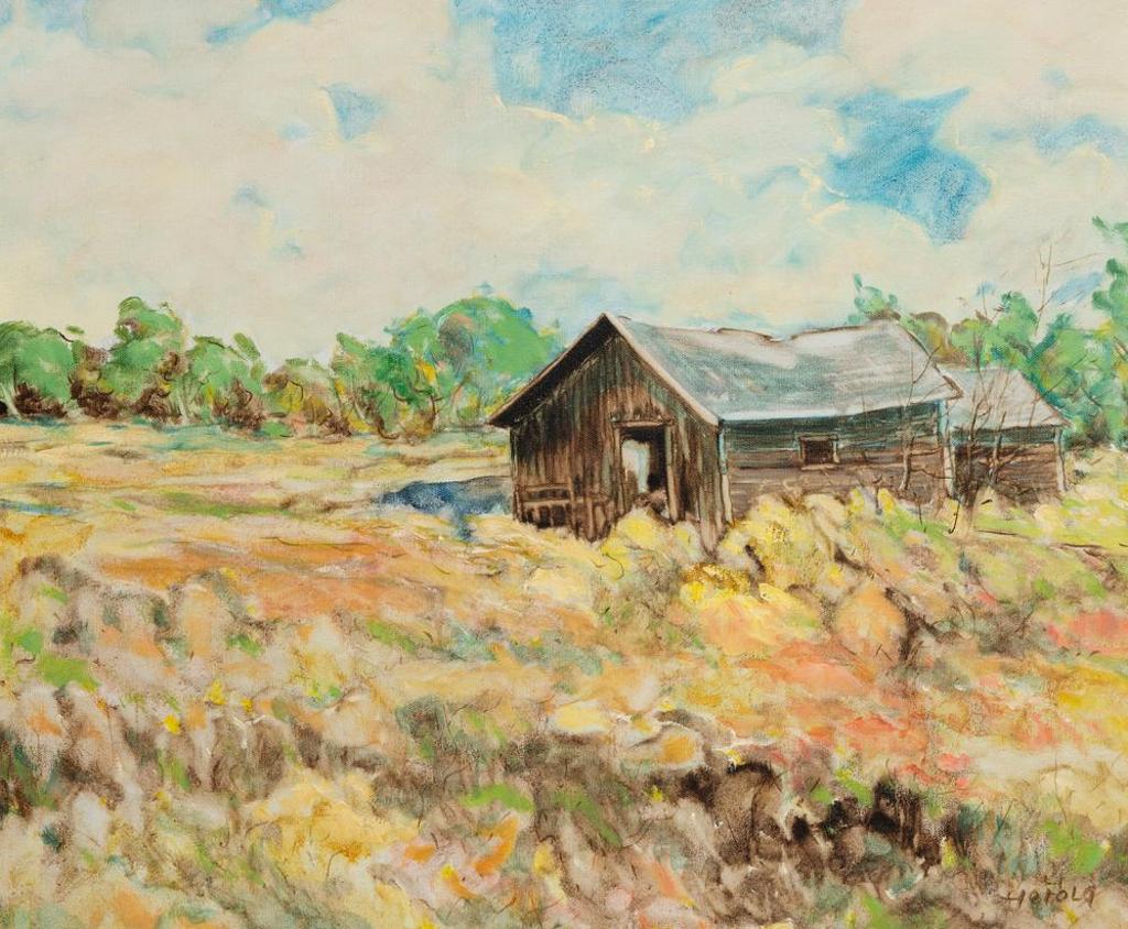 Hans Herold (1925-2011) - Batoche Buildings #3