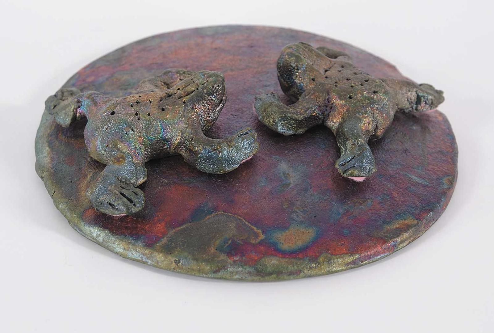 Shelley Harper - Raku Lily Pad with Frogs