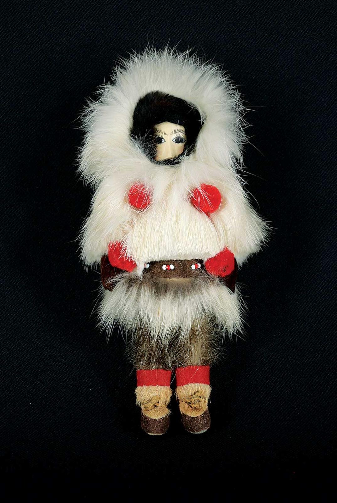 School [Barnabus Arnasungaaq] Inuit - White Fur Doll with Bone Face