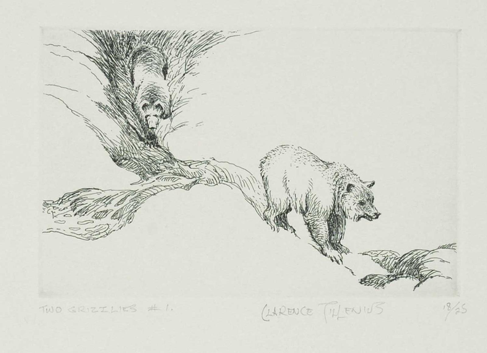 Clarence Ingwall Tillenius (1913-2012) - Two Grizzlies No. 1  #18/25