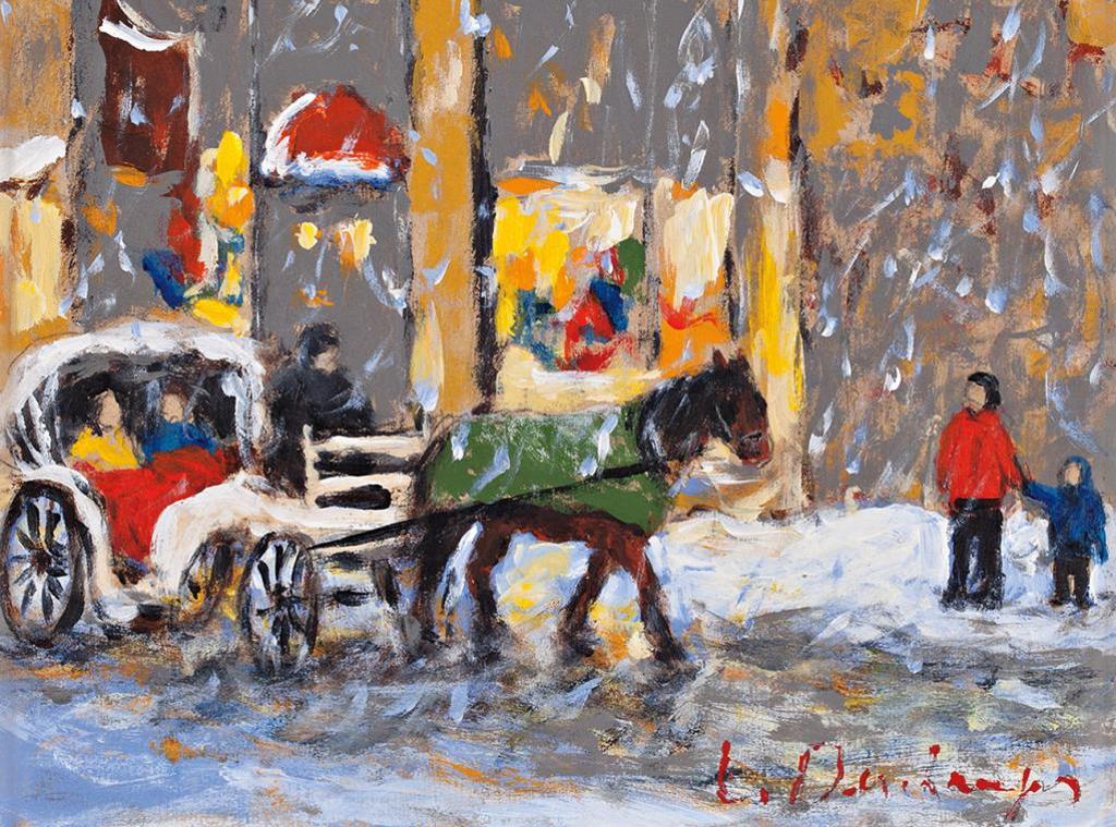 Luc Deschamps (1961-2021) - Snowy Evening, Old Quebec
