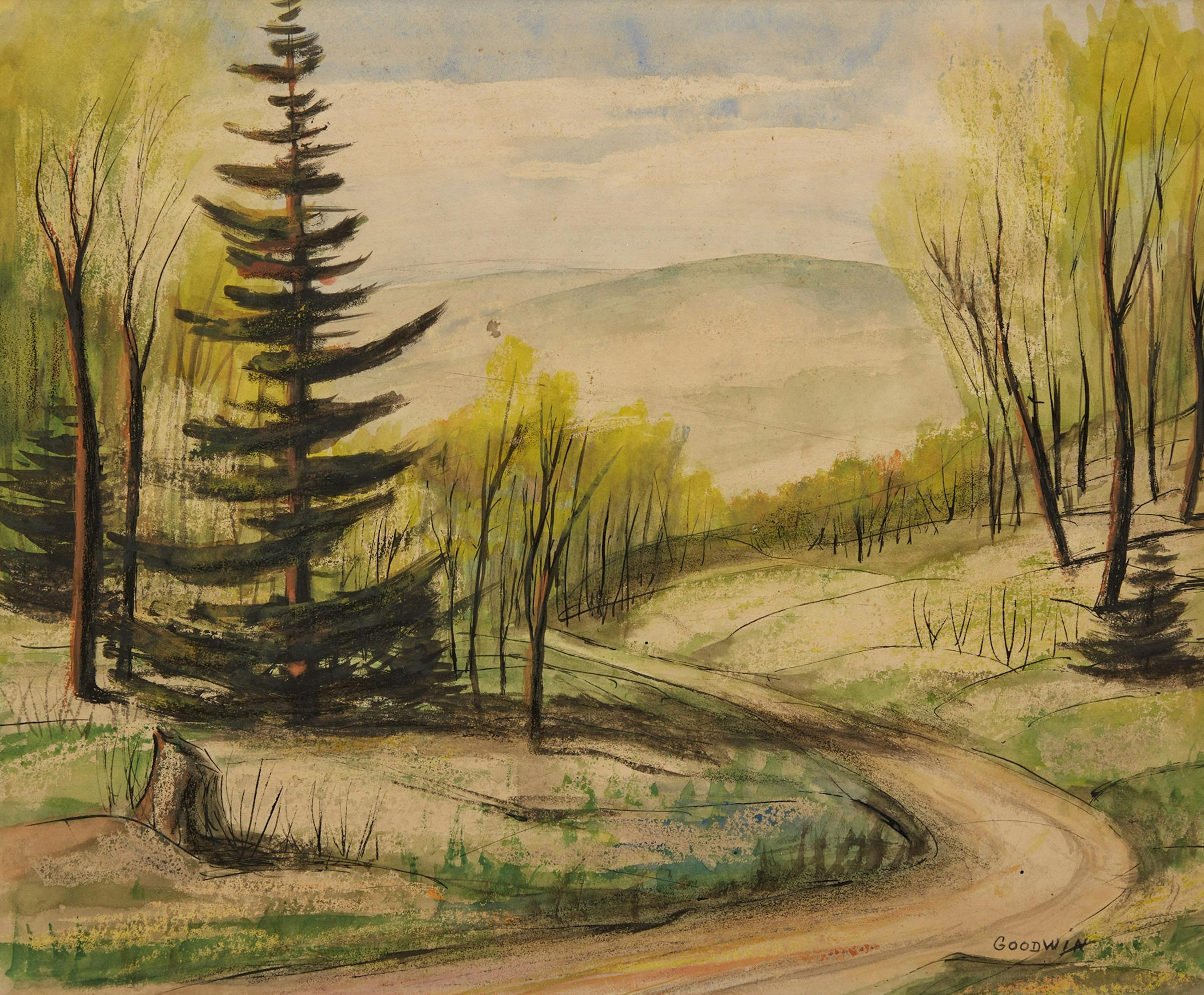 Betty Roodish Goodwin (1923-2008) - Landscape With Winding Road