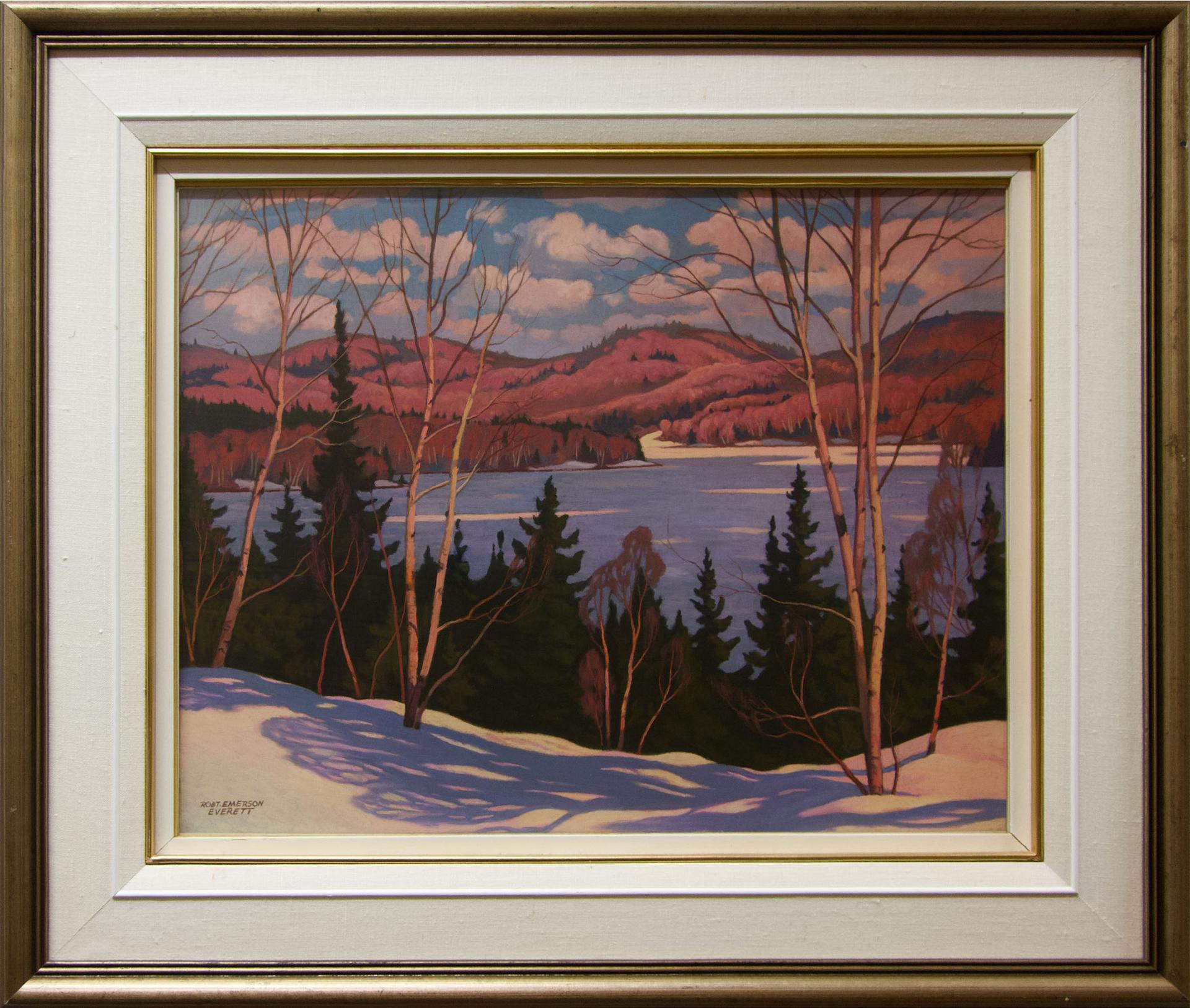 Robert Emerson Everett (1908-1994) - Untitled (Sunlit Winter Landscape Overlooking A Lake)