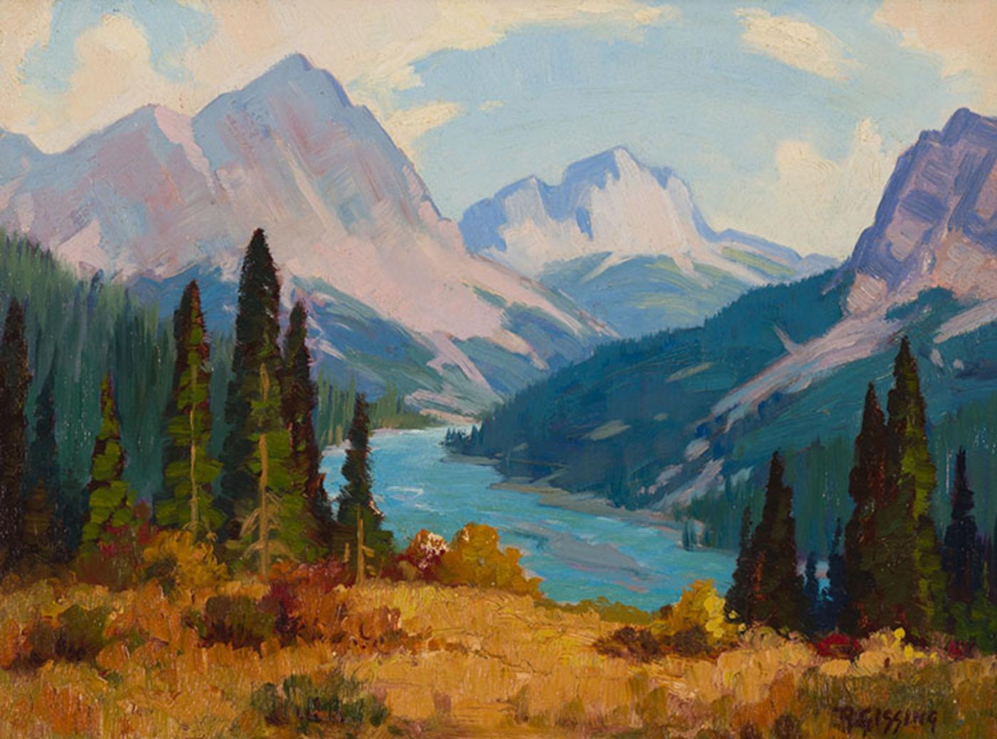 Roland Gissing (1895-1967) - Kananaskis River, Near Banff