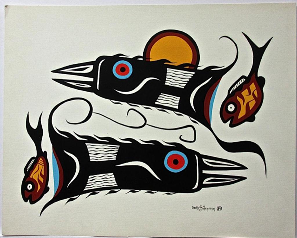 Noah Sainnawap (1954-2005) - Birds/Fish; Bird & Sun; Sunrise & Sunset Collage