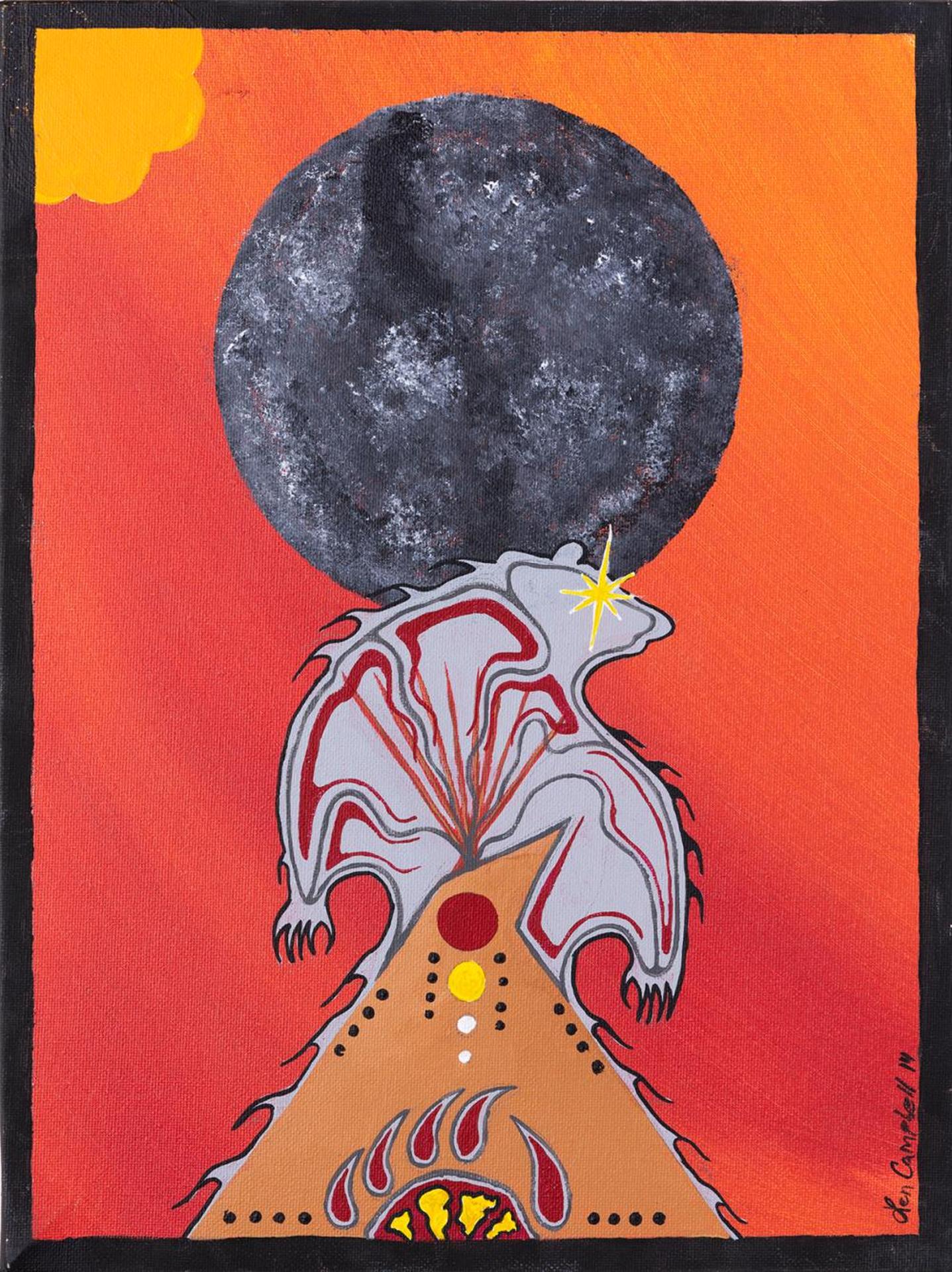 Leah Qumaluk (1934-1934) - Untitled - Moon Over Teepee