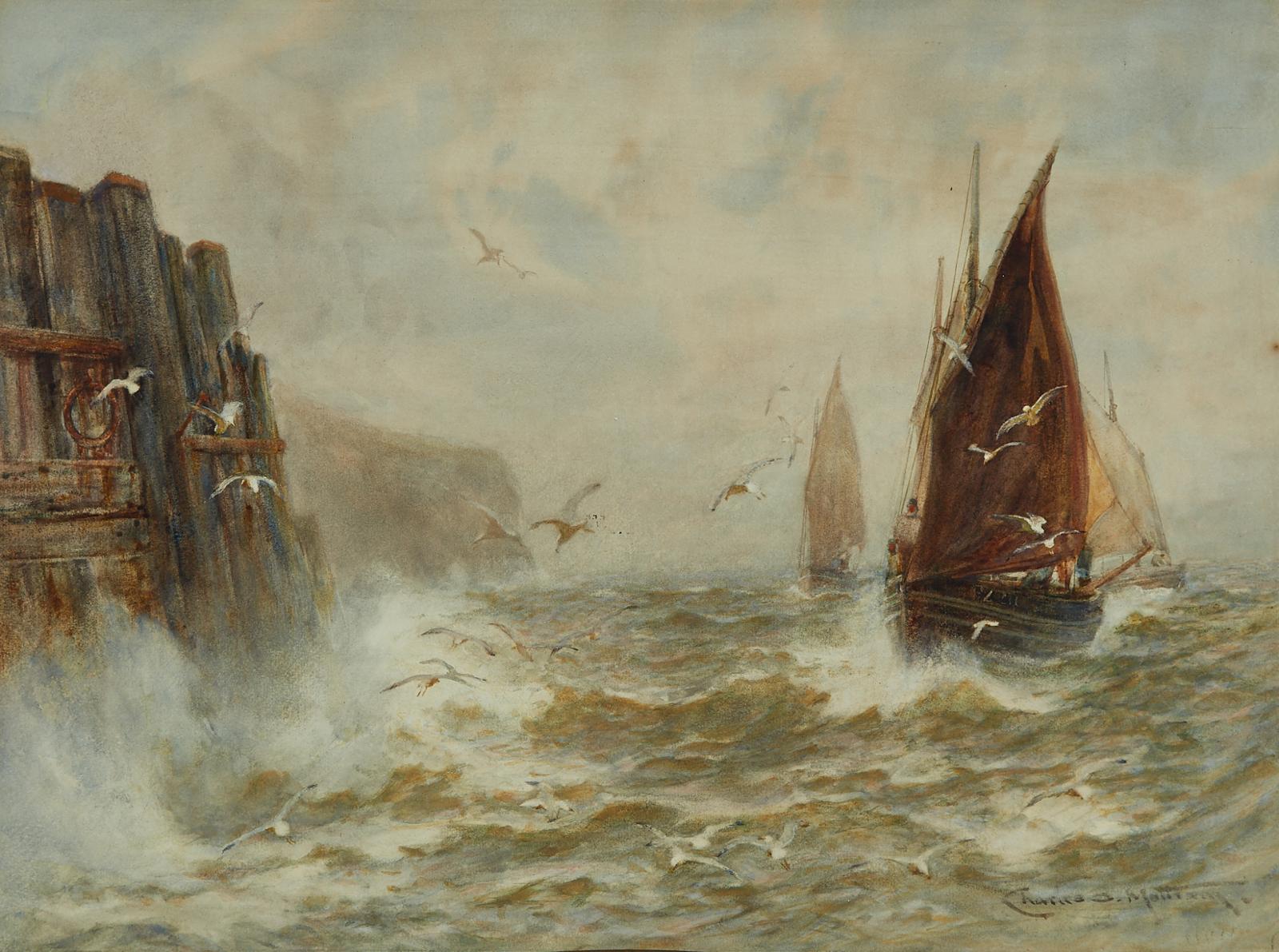 Charles Sim. Mottram (1852-1919) - Ships On A Stormy Sea