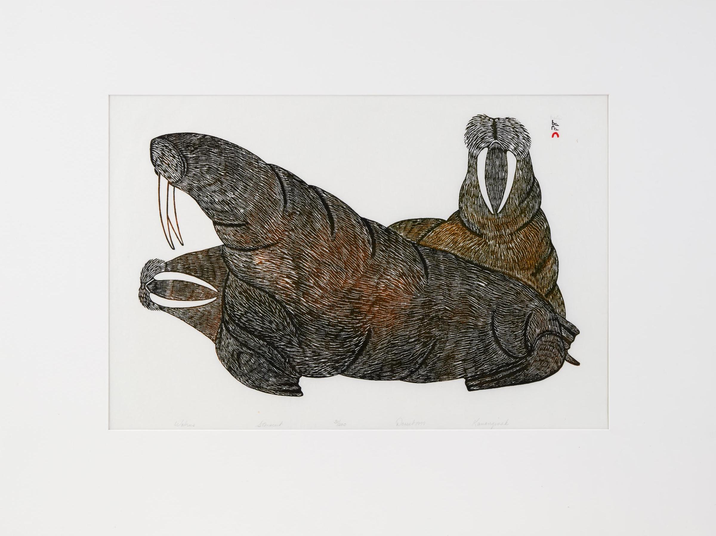Kananginak Pootoogook (1935-2010) - WALRUS, 1977