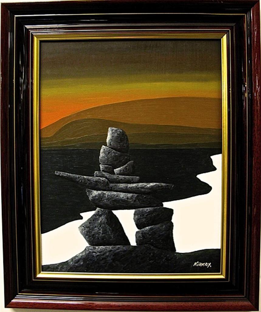 Kenneth (Ken) Michael Kirkby (1940-2023) - Untitled (Inukshuk At Sundown)