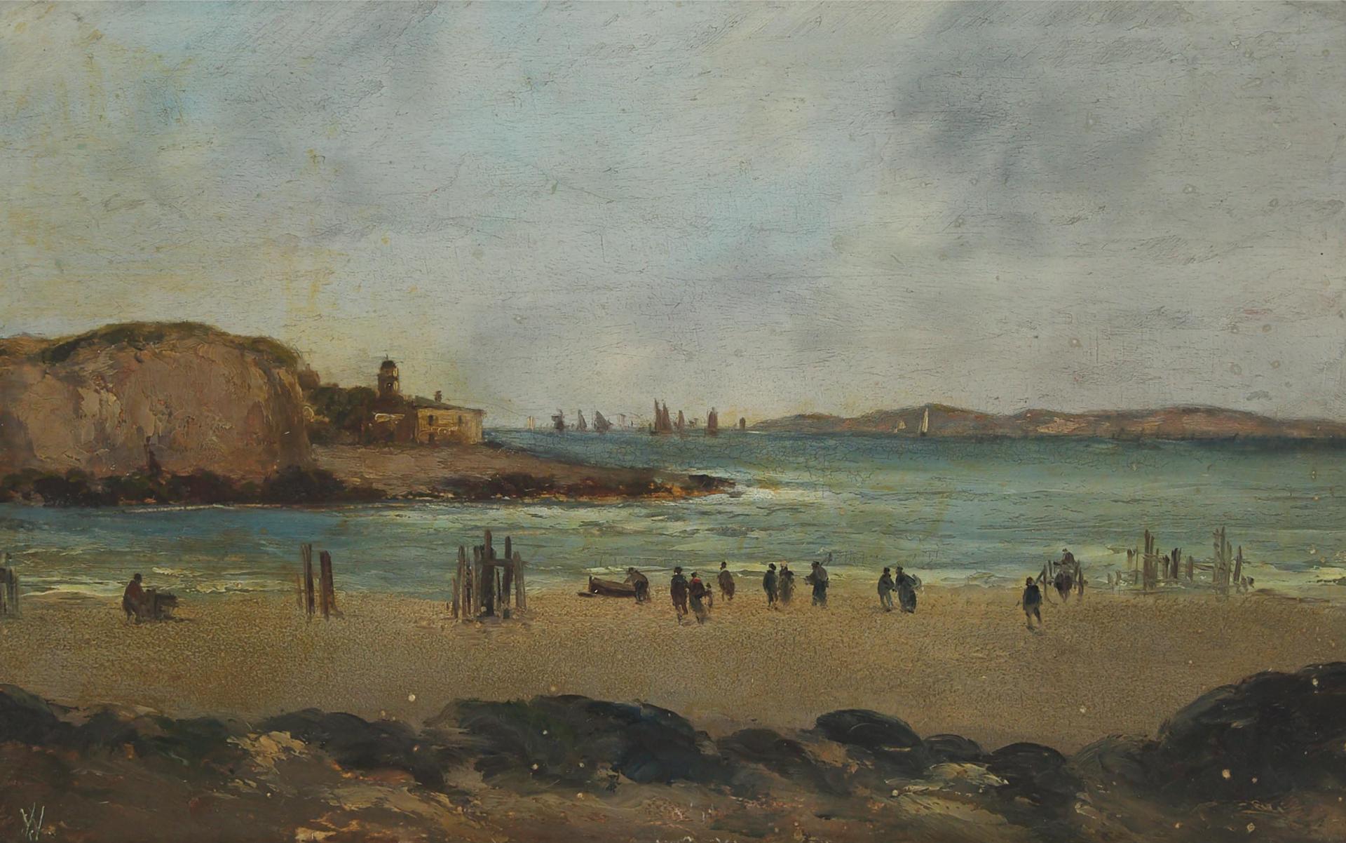 Jan (Johan) Hendrik Weissenbruch (1824-1903) - Beach Scene With Figures Working