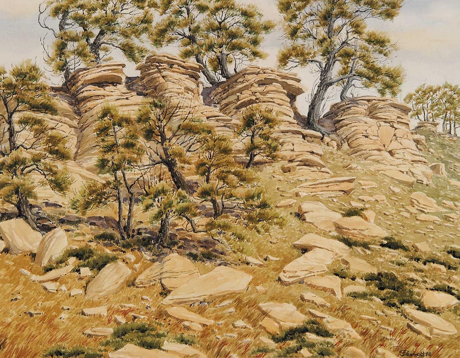 James Stanford (Stan) Perrott (1917-2001) - Skyline, Antelope Butte